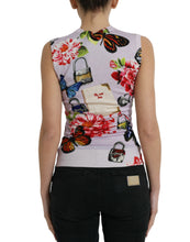 Load image into Gallery viewer, Dolce &amp; Gabbana Multicolor Floral Padlock Butterfly Tank Top
