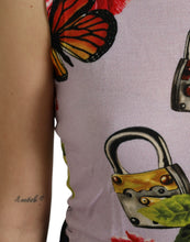 Load image into Gallery viewer, Dolce &amp; Gabbana Multicolor Floral Padlock Butterfly Tank Top
