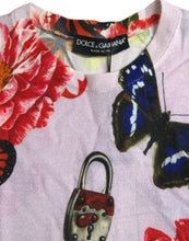 Load image into Gallery viewer, Dolce &amp; Gabbana Multicolor Floral Padlock Butterfly Tank Top
