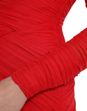 Load image into Gallery viewer, Dolce &amp; Gabbana Red Nylon Stretch Cut Out Midi Dress
