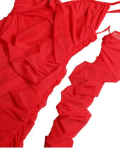 Load image into Gallery viewer, Dolce &amp; Gabbana Red Nylon Stretch Cut Out Midi Dress
