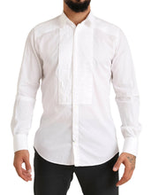 Load image into Gallery viewer, Dolce &amp; Gabbana White GOLD Formal Cotton Tuxedo Dress Shirt
