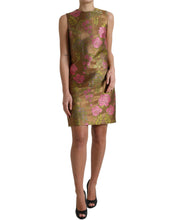 Load image into Gallery viewer, Dolce &amp; Gabbana Brown Floral Jacquard Sleeveless Mini Dress

