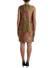 Load image into Gallery viewer, Dolce &amp; Gabbana Brown Floral Jacquard Sleeveless Mini Dress
