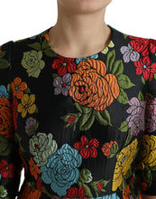 Load image into Gallery viewer, Dolce &amp; Gabbana Black Floral Embroidery Knee Length Dress
