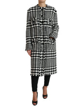 Load image into Gallery viewer, Dolce &amp; Gabbana Elegant Houndstooth Long Trench Coat
