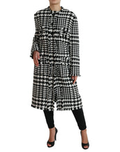 Load image into Gallery viewer, Dolce &amp; Gabbana Elegant Houndstooth Long Trench Coat
