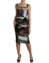 Load image into Gallery viewer, Dolce &amp; Gabbana Multicolor Patchwork Midi Floral Leopard Bodycon Dress
