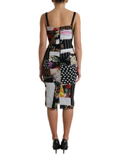 Load image into Gallery viewer, Dolce &amp; Gabbana Multicolor Patchwork Midi Floral Leopard Bodycon Dress
