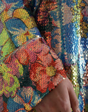 Load image into Gallery viewer, Dolce &amp; Gabbana Multicolor Floral Sequined Shift Mini Dress

