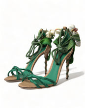 Load image into Gallery viewer, Dolce &amp; Gabbana Emerald Elegance Satin Heels
