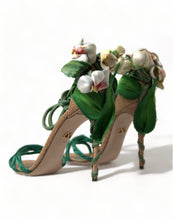 Load image into Gallery viewer, Dolce &amp; Gabbana Emerald Elegance Satin Heels
