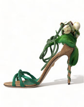 Load image into Gallery viewer, Dolce &amp; Gabbana Emerald Elegance Satin Heels
