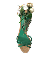 Load image into Gallery viewer, Dolce &amp; Gabbana Emerald Elegance Satin Heels
