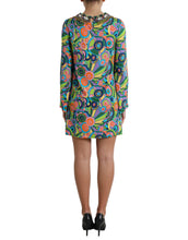 Load image into Gallery viewer, Dolce &amp; Gabbana Multicolor Geometric Print Silk Crystals Midi Dress
