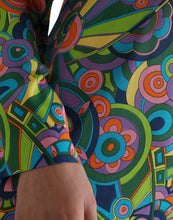 Load image into Gallery viewer, Dolce &amp; Gabbana Multicolor Geometric Print Silk Crystals Midi Dress
