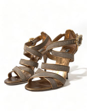 Load image into Gallery viewer, Dolce &amp; Gabbana Bronze Crystal Stiletto Heels Sandals
