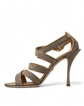 Load image into Gallery viewer, Dolce &amp; Gabbana Bronze Crystal Stiletto Heels Sandals
