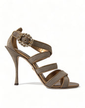 Load image into Gallery viewer, Dolce &amp; Gabbana Bronze Crystal Stiletto Heels Sandals
