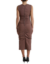 Load image into Gallery viewer, Dolce &amp; Gabbana Brown Viscose Sheath Sleeveless Bodycon Midi Dress
