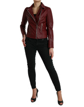 Load image into Gallery viewer, Dolce &amp; Gabbana Bordeaux Biker Leather Jacket
