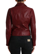 Load image into Gallery viewer, Dolce &amp; Gabbana Bordeaux Biker Leather Jacket
