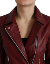 Load image into Gallery viewer, Dolce &amp; Gabbana Bordeaux Biker Leather Jacket
