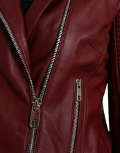 Load image into Gallery viewer, Dolce &amp; Gabbana Bordeaux Biker Leather Jacket
