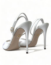 Load image into Gallery viewer, Dolce &amp; Gabbana White Embroidered Ankle Strap Heels
