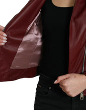 Load image into Gallery viewer, Dolce &amp; Gabbana Bordeaux Biker Leather Jacket
