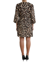 Load image into Gallery viewer, Dolce &amp; Gabbana Brown Leopard Print Nylon Aline Mini Dress

