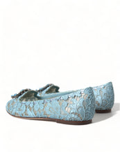 Load image into Gallery viewer, Dolce &amp; Gabbana Elegant Floral Lace Aqua Vally Flats
