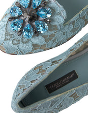 Load image into Gallery viewer, Dolce &amp; Gabbana Elegant Floral Lace Aqua Vally Flats
