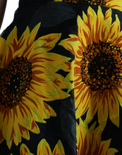 Load image into Gallery viewer, Dolce &amp; Gabbana Black Sunflower Print Nylon A-line Midi Dress
