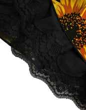 Load image into Gallery viewer, Dolce &amp; Gabbana Black Sunflower Print Nylon A-line Midi Dress
