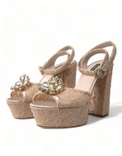 Load image into Gallery viewer, Dolce &amp; Gabbana Chic Light Pink Platform Heels with Lace Detail
