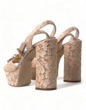 Load image into Gallery viewer, Dolce &amp; Gabbana Chic Light Pink Platform Heels with Lace Detail
