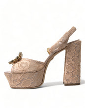 Load image into Gallery viewer, Dolce &amp; Gabbana Chic Light Pink Platform Heels with Lace Detail
