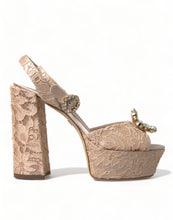 Load image into Gallery viewer, Dolce &amp; Gabbana Chic Light Pink Platform Heels with Lace Detail
