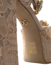 Load image into Gallery viewer, Dolce &amp; Gabbana Chic Light Pink Platform Heels with Lace Detail
