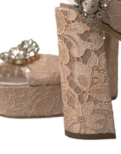 Load image into Gallery viewer, Dolce &amp; Gabbana Chic Light Pink Platform Heels with Lace Detail
