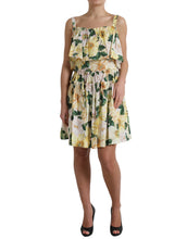 Load image into Gallery viewer, Dolce &amp; Gabbana Yellow Floral Print Cotton Mini Dress
