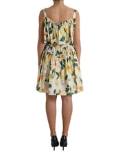 Load image into Gallery viewer, Dolce &amp; Gabbana Yellow Floral Print Cotton Mini Dress
