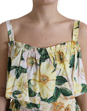 Load image into Gallery viewer, Dolce &amp; Gabbana Yellow Floral Print Cotton Mini Dress
