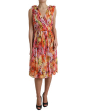 Load image into Gallery viewer, Dolce &amp; Gabbana Multicolor Sunflower Print Silk Midi Dress
