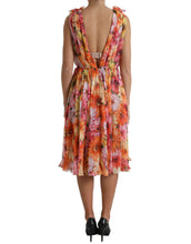 Load image into Gallery viewer, Dolce &amp; Gabbana Multicolor Sunflower Print Silk Midi Dress
