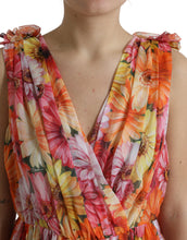 Load image into Gallery viewer, Dolce &amp; Gabbana Multicolor Sunflower Print Silk Midi Dress
