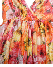 Load image into Gallery viewer, Dolce &amp; Gabbana Multicolor Sunflower Print Silk Midi Dress
