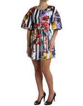 Load image into Gallery viewer, Dolce &amp; Gabbana Multicolor Striped Floral Print Mini Dress
