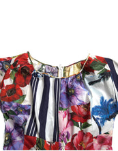 Load image into Gallery viewer, Dolce &amp; Gabbana Multicolor Striped Floral Print Mini Dress
